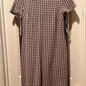 Calvin Klein Black and White Sheath Midi Dress